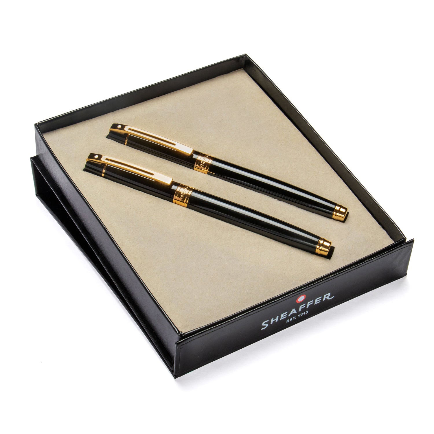 Sheaffer® Gift Set ft. Glossy Black S300 9325 with Gold Tone Trim as Set of 2 pens - Rollerball Pen & Fountain pen (M)