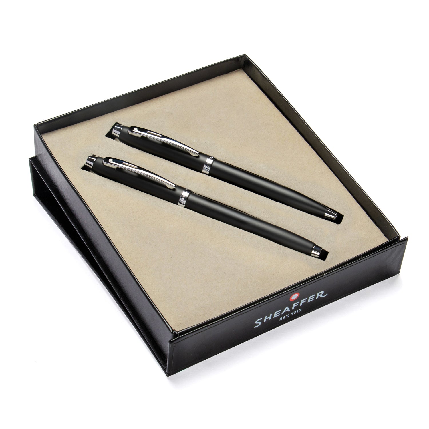 Sheaffer® Gift Set ft. Matte Black S100 9317 with Chrome Trim as Set of 2 pens - Ballpoint Pen & Rollerball pen