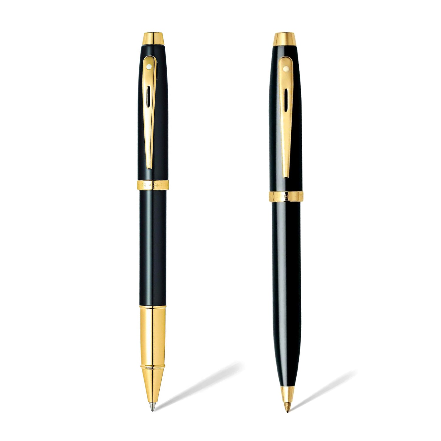 Sheaffer® Gift Set ft. Glossy Black S100 9322 with Gold Tone Trim as Set of 2 pens -  Ballpoint Pen & Rollerball pen