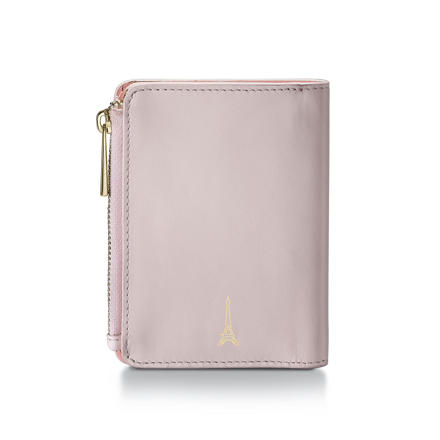 Sheaffer Emily in Paris Full-Grain Leather Zipped Bifold Coin Wallet with Heart-Shaped Emblem - Pink