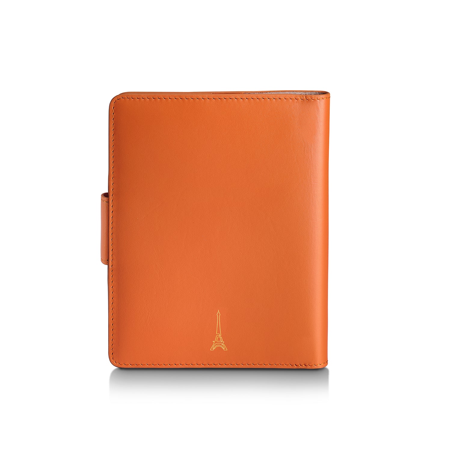 Sheaffer Emily in Paris Full-Grain Leather Passport Case with Pen Loop and Heart-Shaped Emblem - Orange