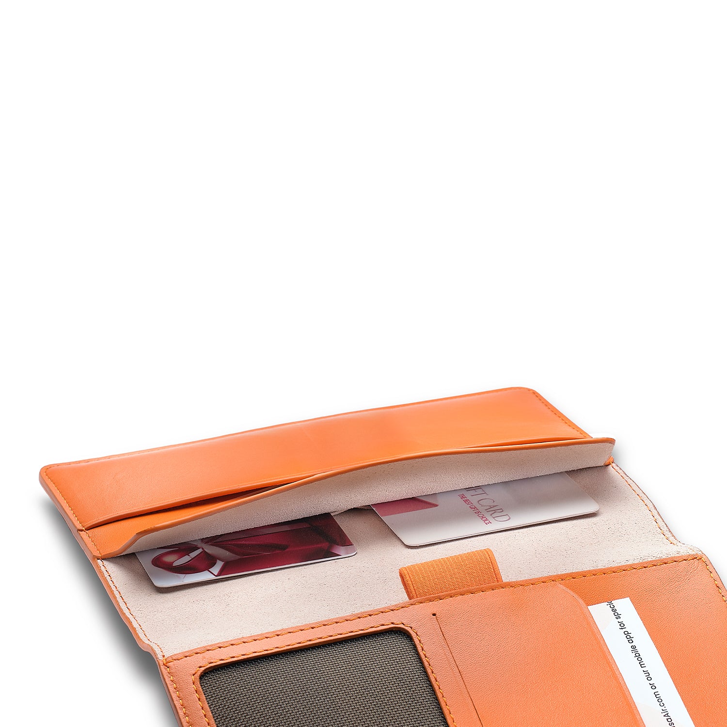 Sheaffer Emily in Paris Full-Grain Leather Passport Case with Pen Loop and Heart-Shaped Emblem - Orange