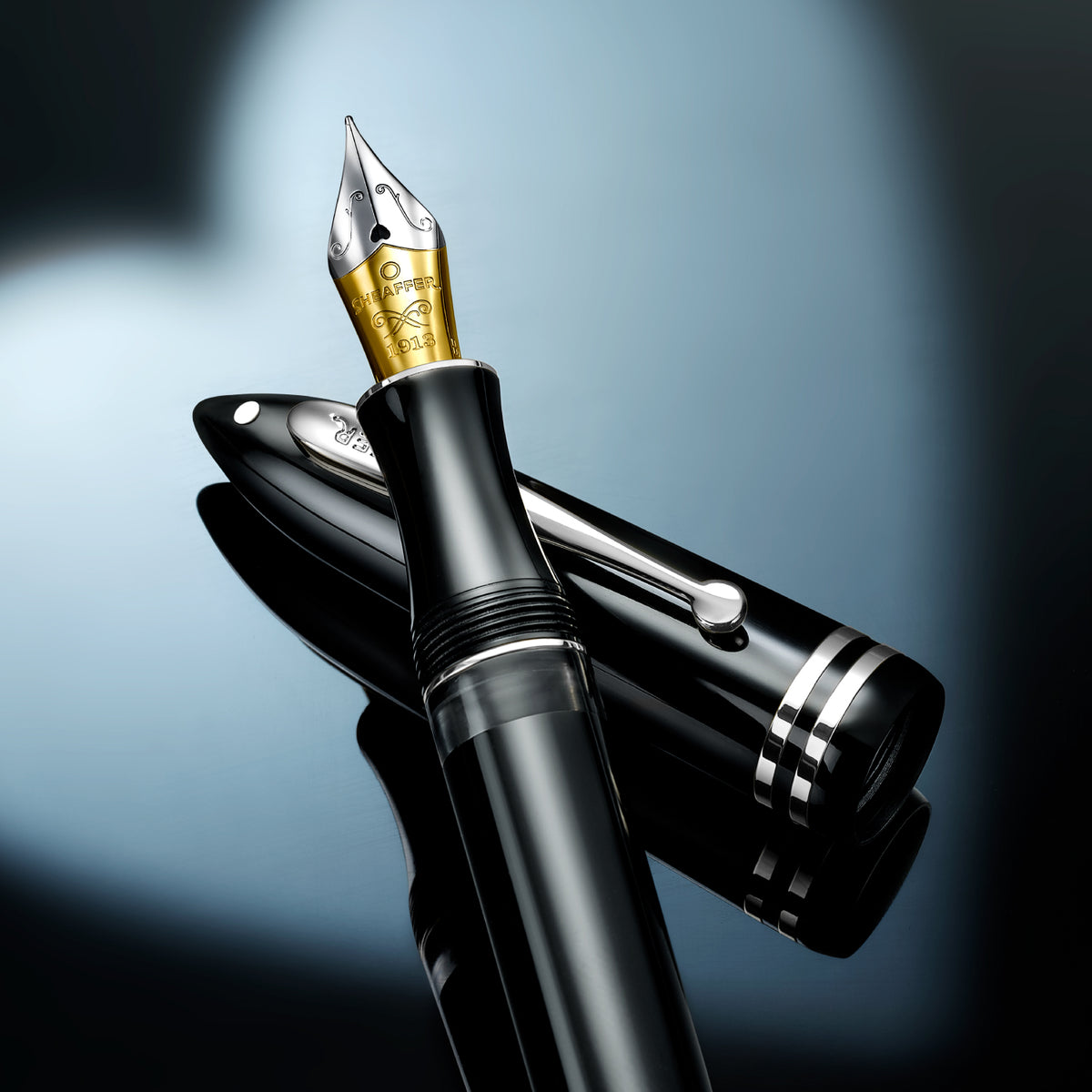 PEN SHEAFFER BALANCE III E892 GLOSSY BLACK AND CHROME TRIMS FP FINE