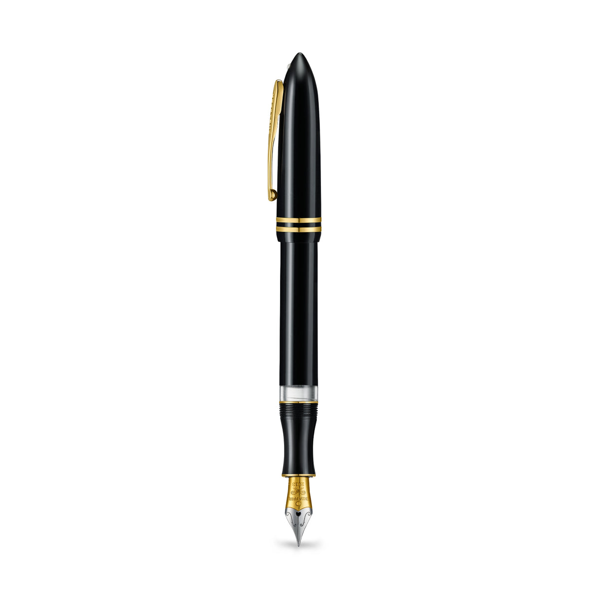 PEN SHEAFFER BALANCE III E893 GLOSSY BLACK AND GOLD TRIMS FP FINE