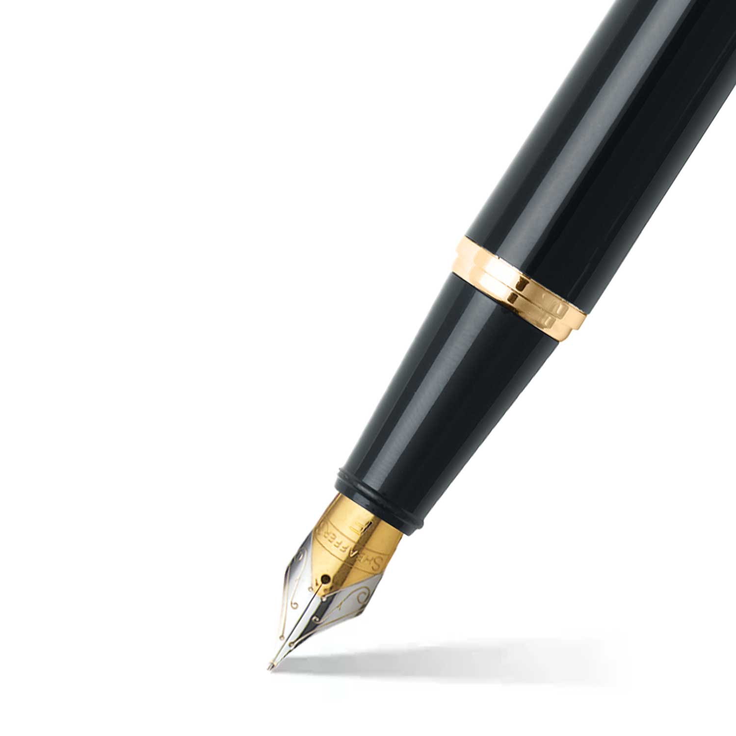 Sheaffer® Gift Set ft. Glossy Black S300 9325 with Gold Tone Trim as Set of 2 pens - Rollerball Pen & Fountain pen (M)
