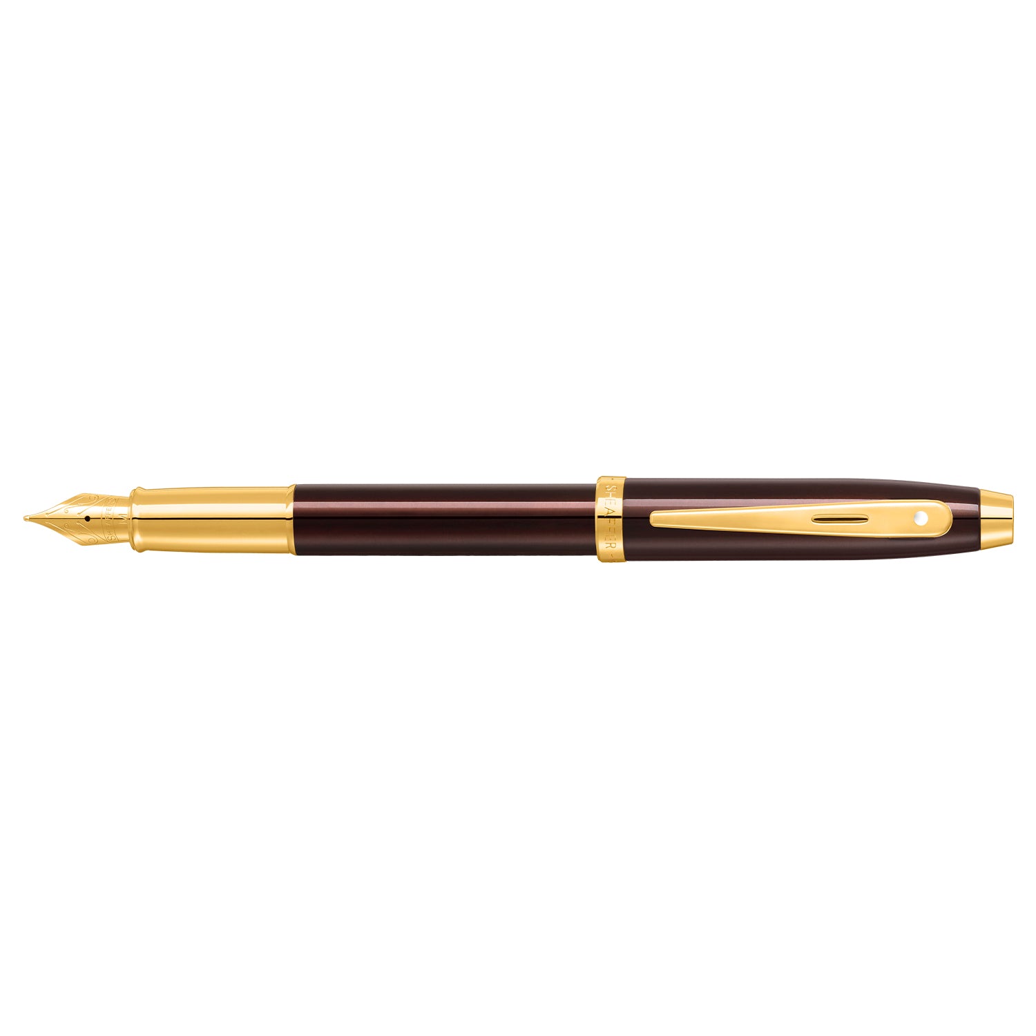 Sheaffer® 100 9370 Glossy Coffee Brown Fountain Pen With PVD Gold-Tone Trim
