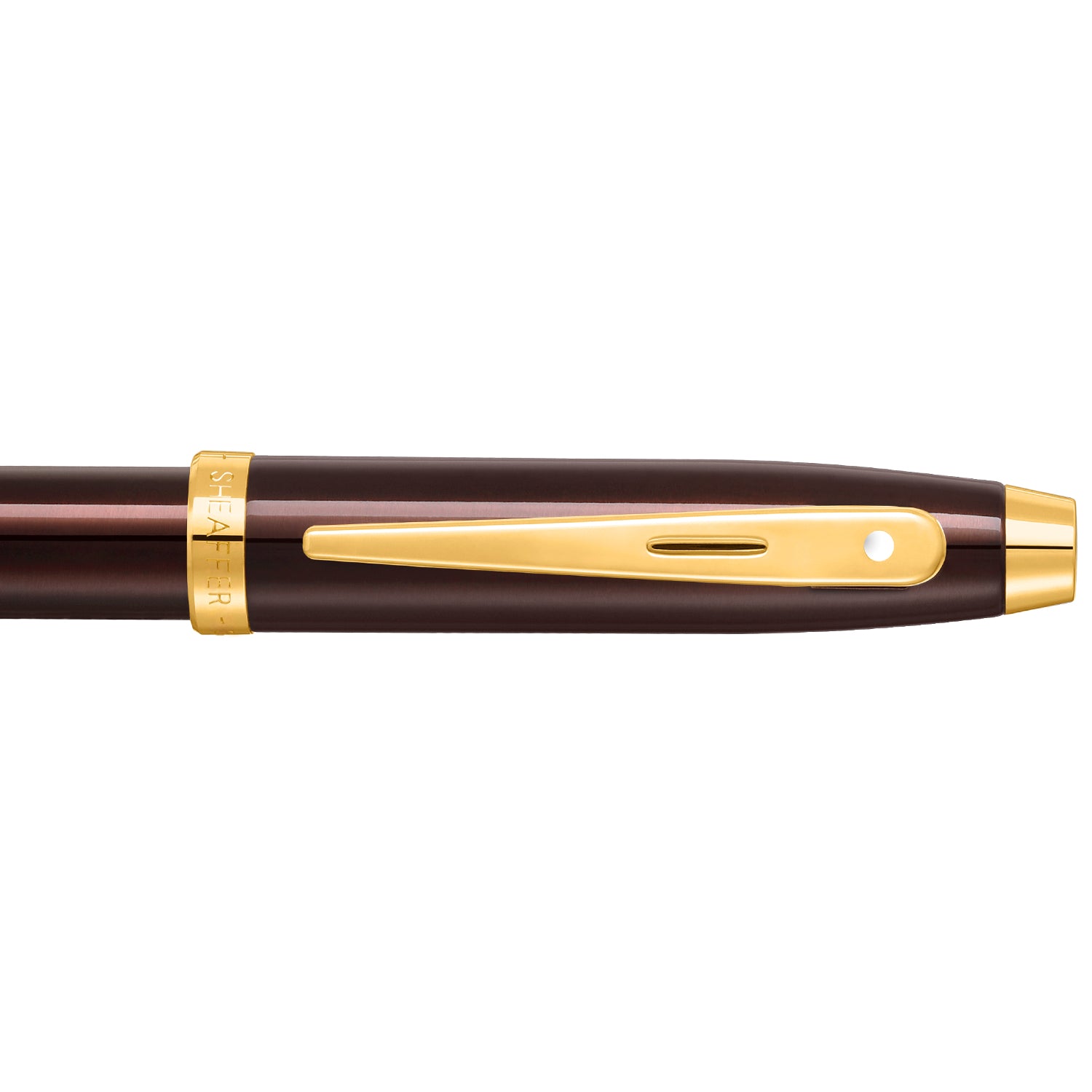 Sheaffer® 100 9370 Glossy Coffee Brown Fountain Pen With PVD Gold-Tone Trim