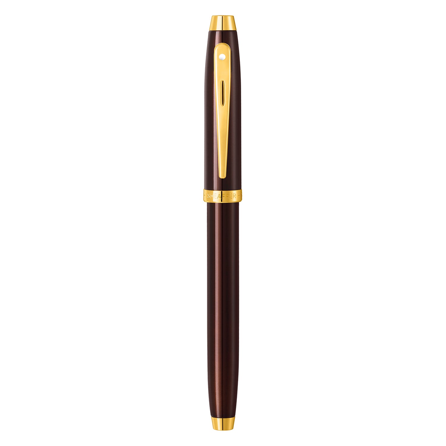 Sheaffer® 100 9370 Glossy Coffee Brown Fountain Pen With PVD Gold-Tone Trim