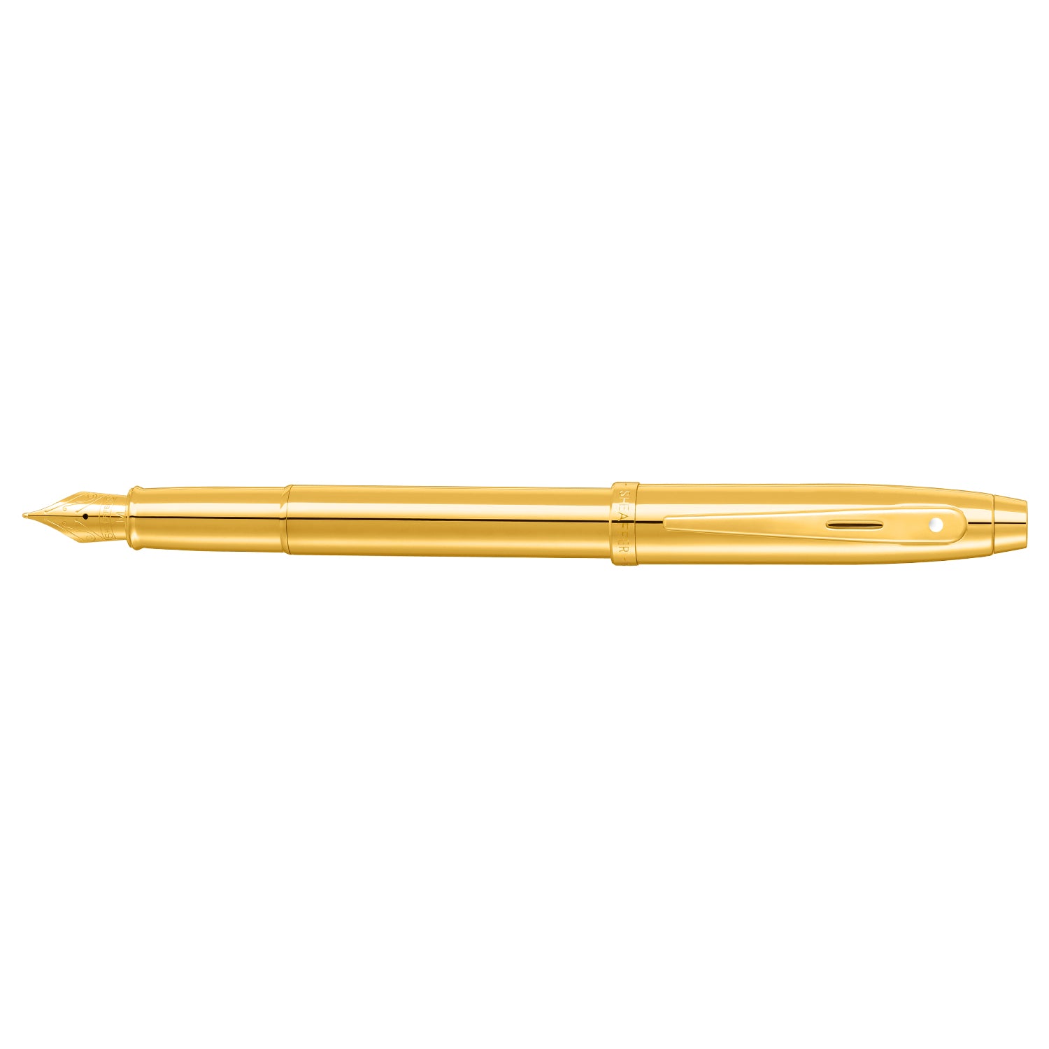 Sheaffer® 100 9372 Glossy PVD Gold Fountain Pen With PVD Gold Trim