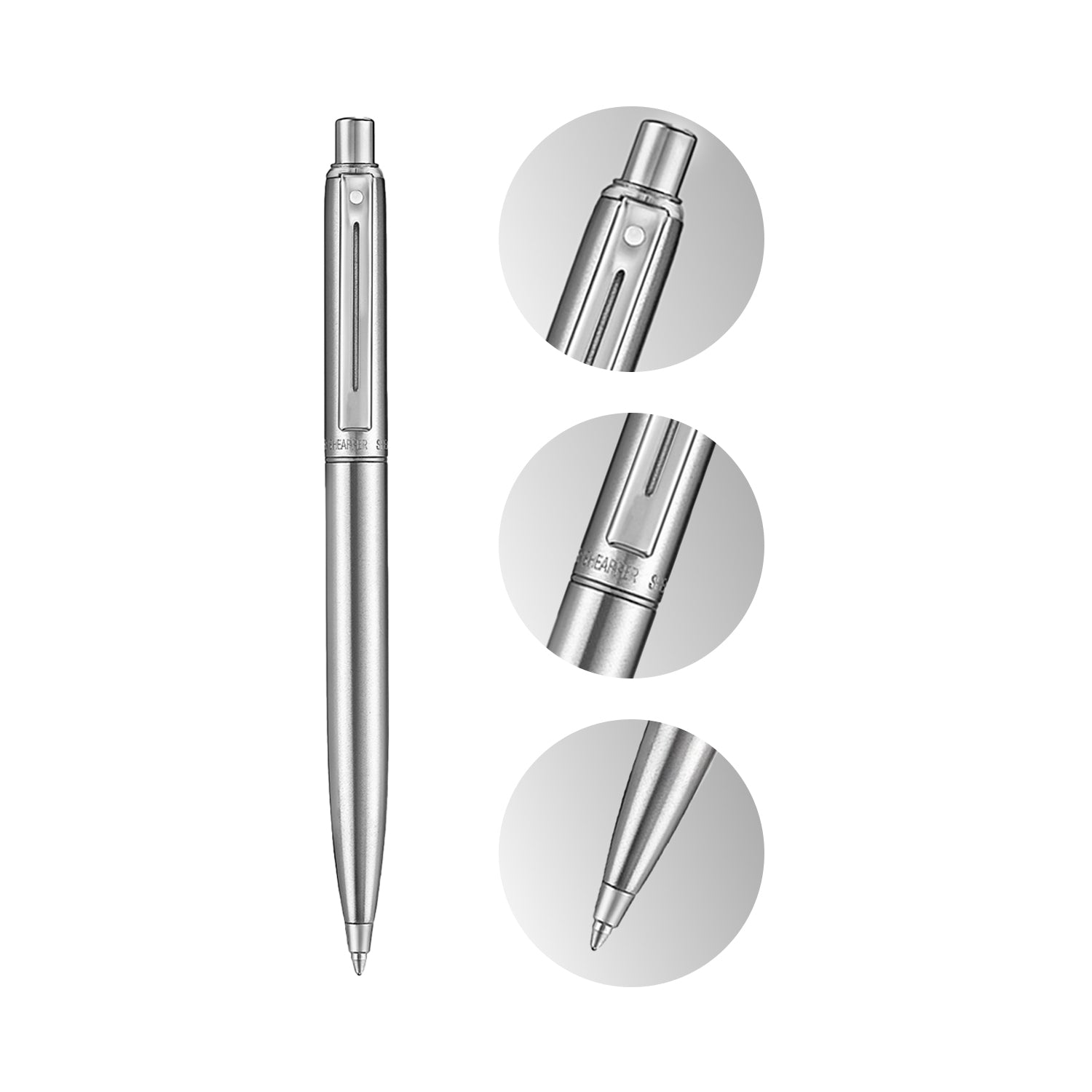 Sheaffer Sentinel Metal 330 Brushed Chrome Ballpoint Pen with Chrome Trims