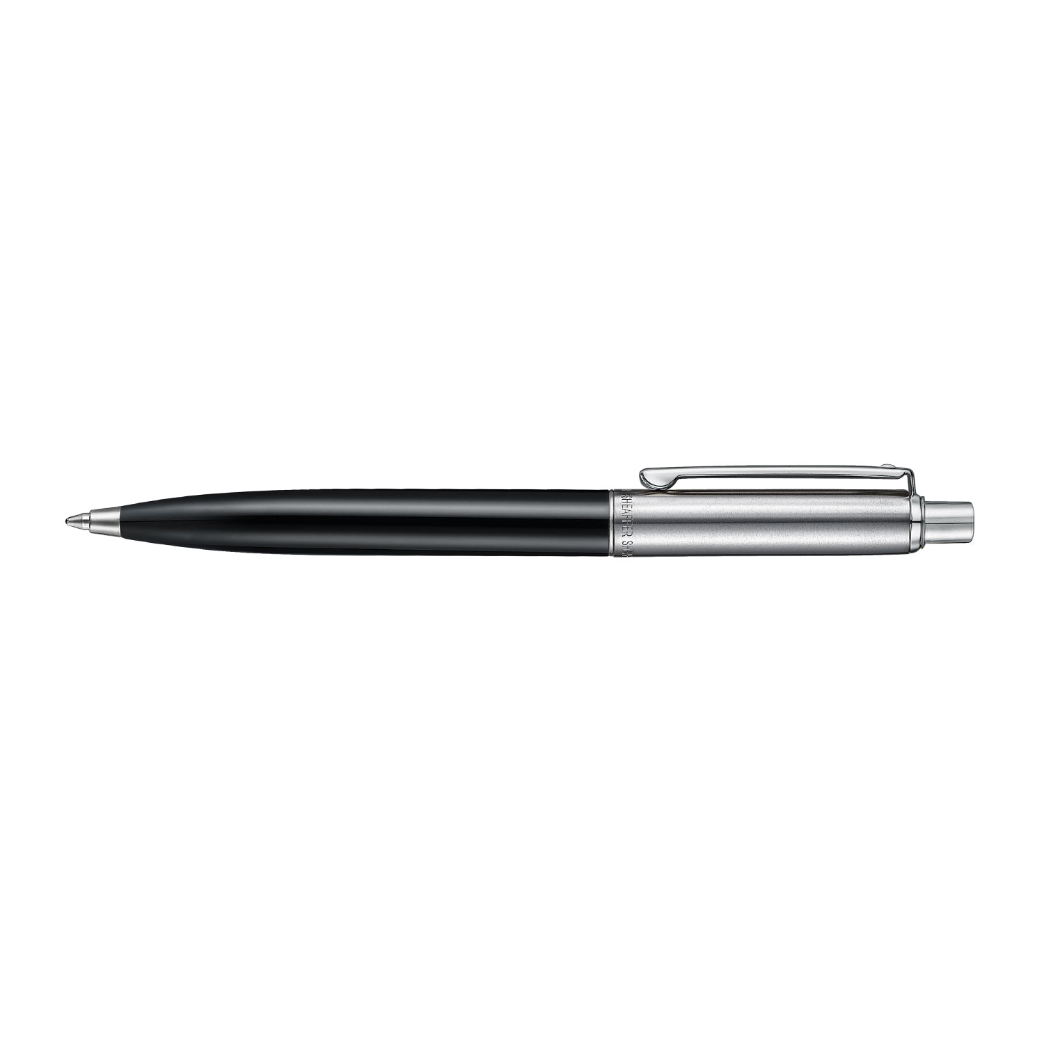 Sheaffer Sentinel Metal 332 Glossy Black Barrel and Brushed Chrome Ballpoint Pen with Chrome Trims
