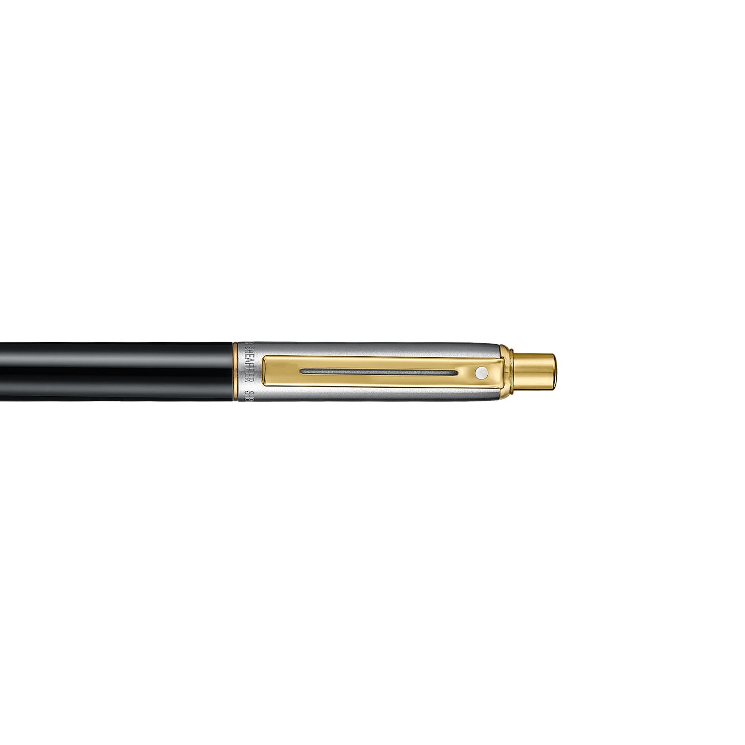 Sheaffer Sentinel Metal 335 Glossy Black Barrel and Brushed Chrome Ballpoint Pen with Gold Trims