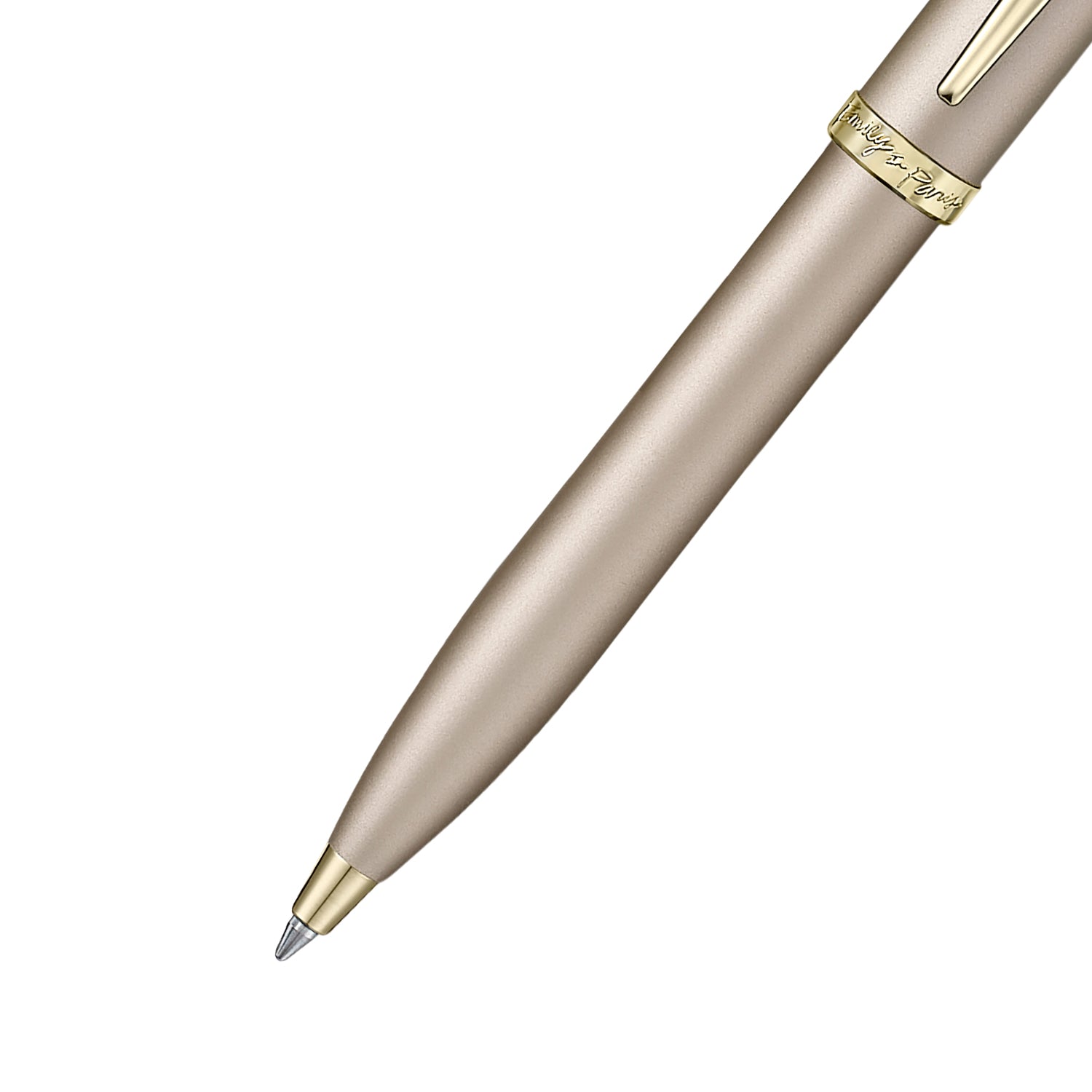 Sheaffer 100 Emily in Paris 9377 Champagne Gold Ballpoint Pen with Champagne Gold Trims and Bow-Shaped Clip Emblem