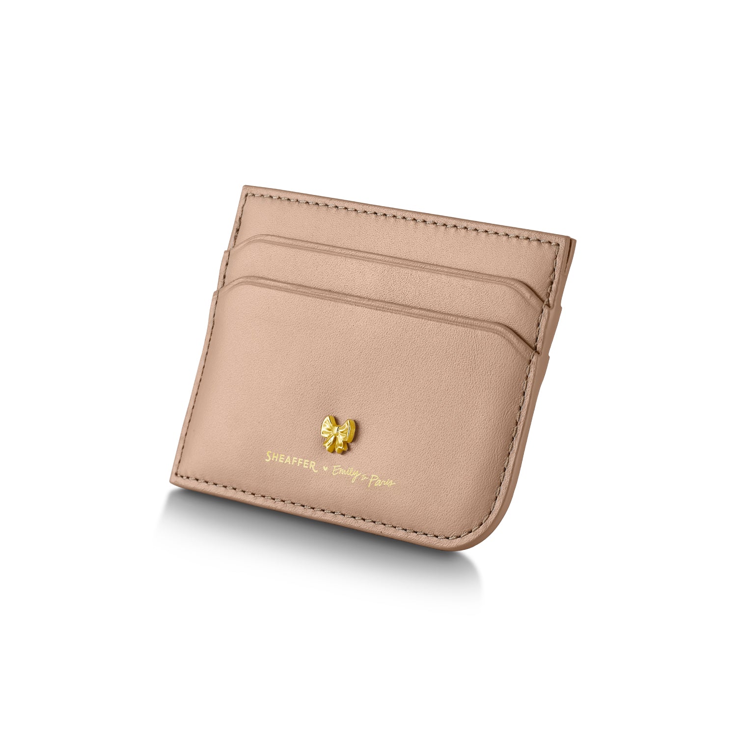 Sheaffer Gift Set ft. 100 Emily in Paris 9377 Champagne Gold Ballpoint Pen with Champagne Gold Trims and Full-Grain Credit Card Holder