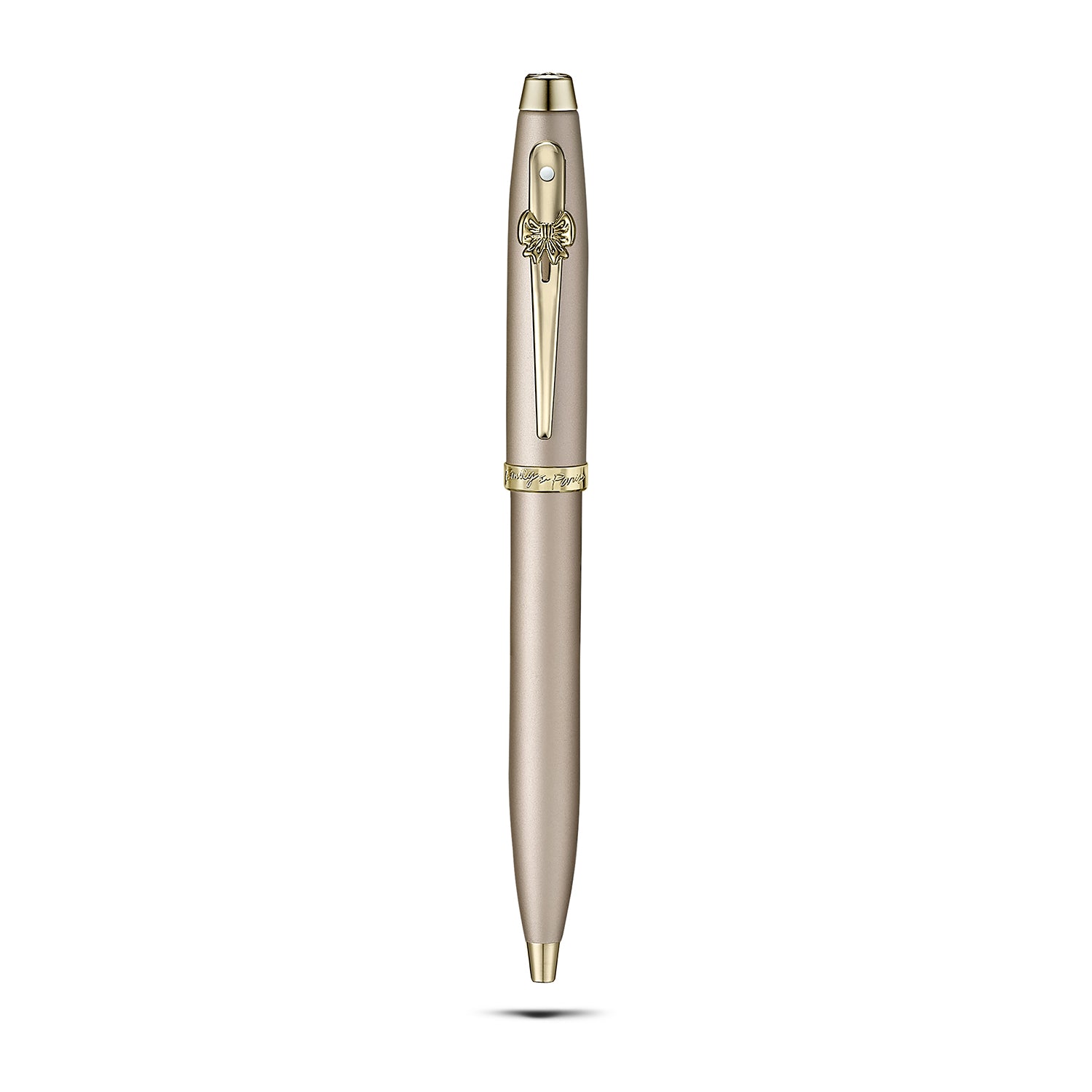 Sheaffer Gift Set ft. 100 Emily in Paris 9377 Champagne Gold Ballpoint Pen with Champagne Gold Trims and Full-Grain Credit Card Holder