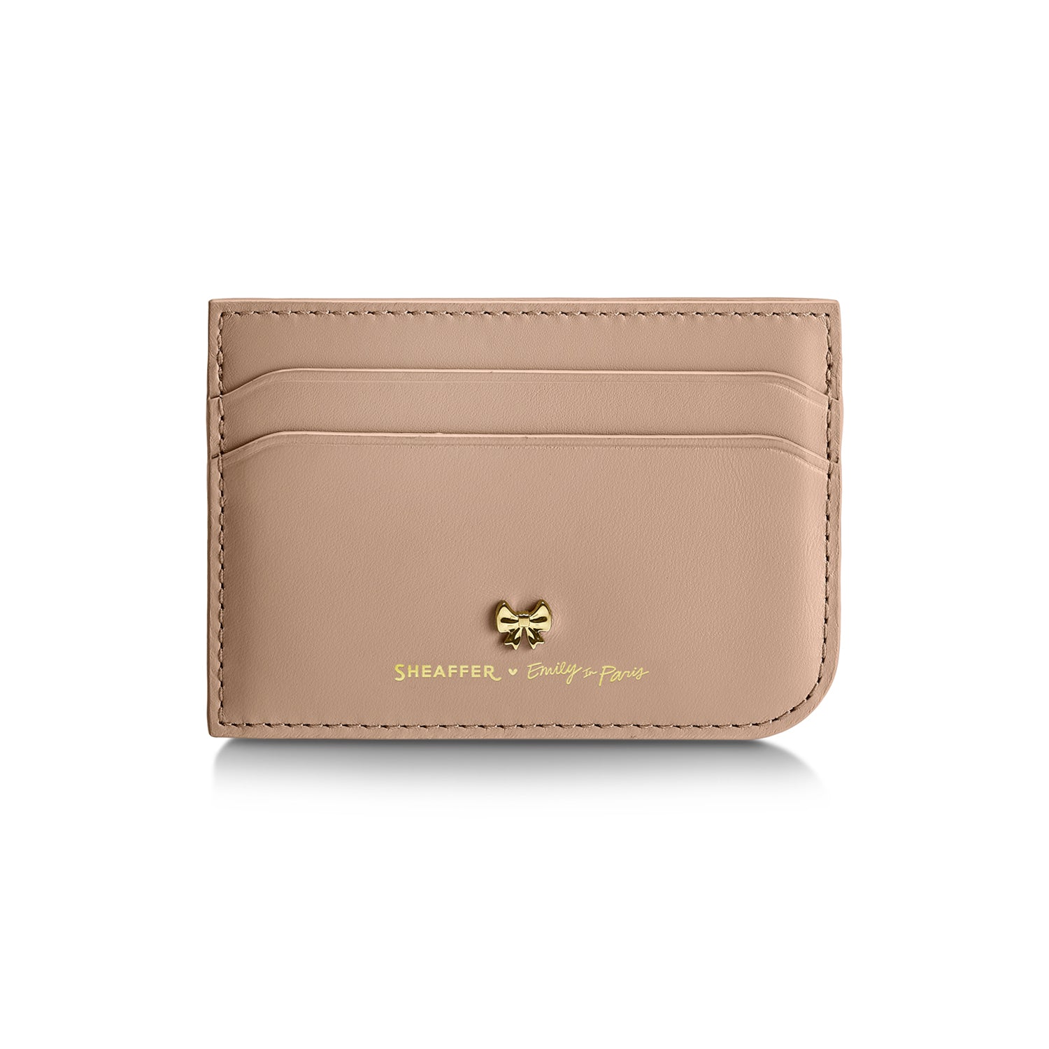 Sheaffer Gift Set ft. 100 Emily in Paris 9377 Champagne Gold Ballpoint Pen with Champagne Gold Trims and Full-Grain Credit Card Holder