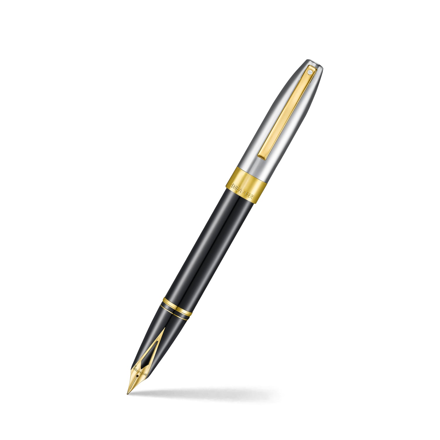 Sheaffer Legacy 9065 Glossy Black and Chrome Bi-Color Fountain Pen with 14k PVD Gold-Plated Inlaid Nib and Trims