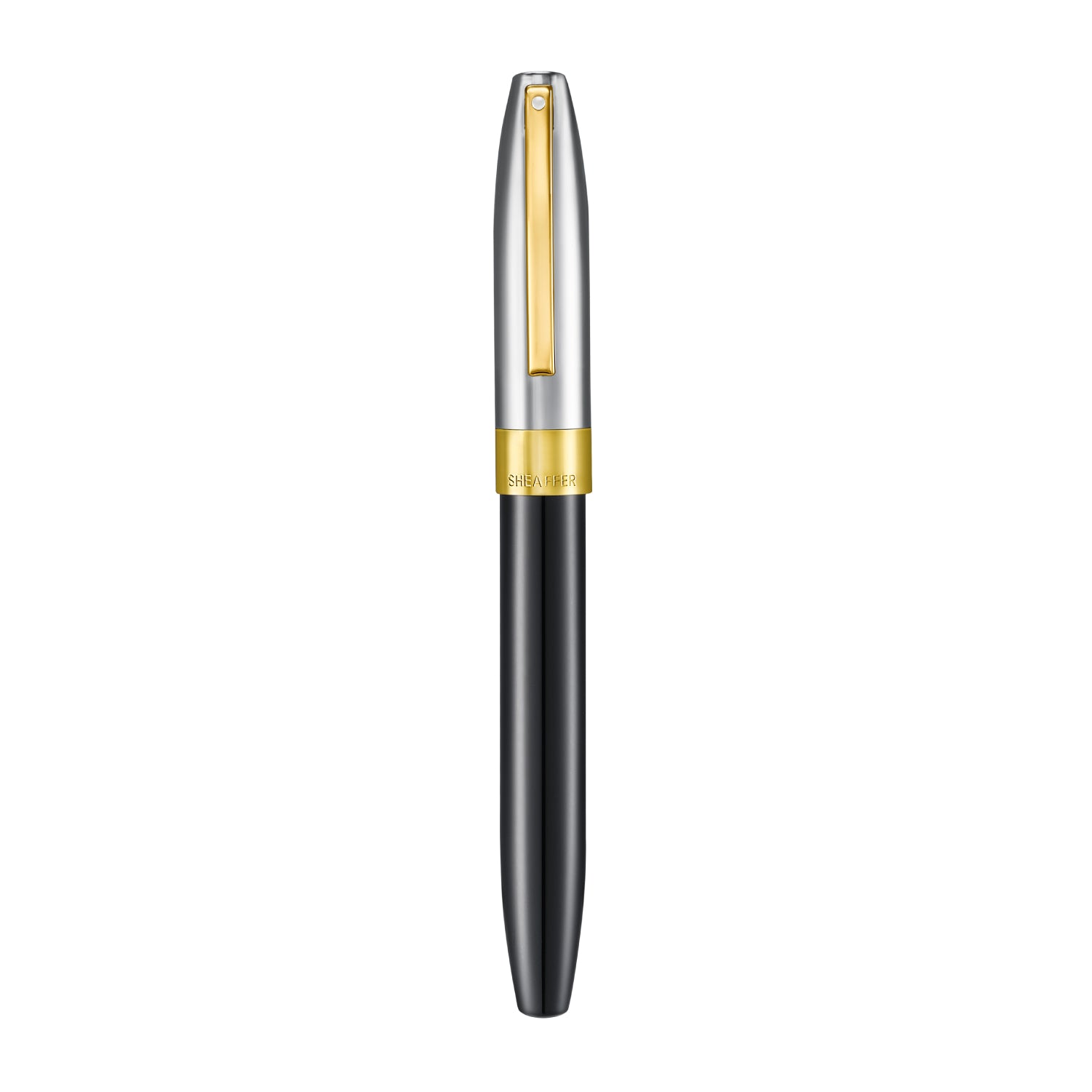 Sheaffer Legacy 9065 Glossy Black and Chrome Bi-Color Fountain Pen with 14k PVD Gold-Plated Inlaid Nib and Trims