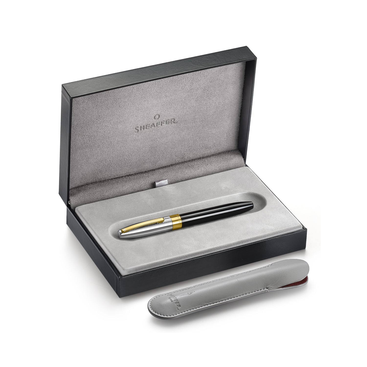 Sheaffer Legacy 9065 Glossy Black and Chrome Bi-Color Fountain Pen with 14k PVD Gold-Plated Inlaid Nib and Trims