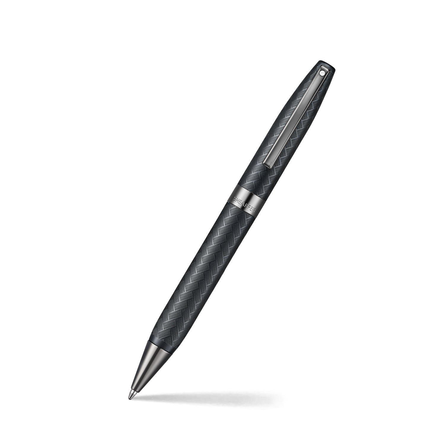Sheaffer Legacy Chevron 9066 Matte Black Ballpoint Pen with PVD Gunmetal Trims