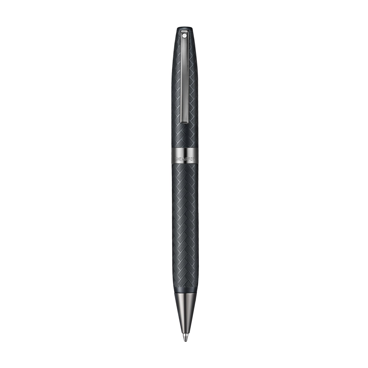 Sheaffer Legacy Chevron 9066 Matte Black Ballpoint Pen with PVD Gunmetal Trims