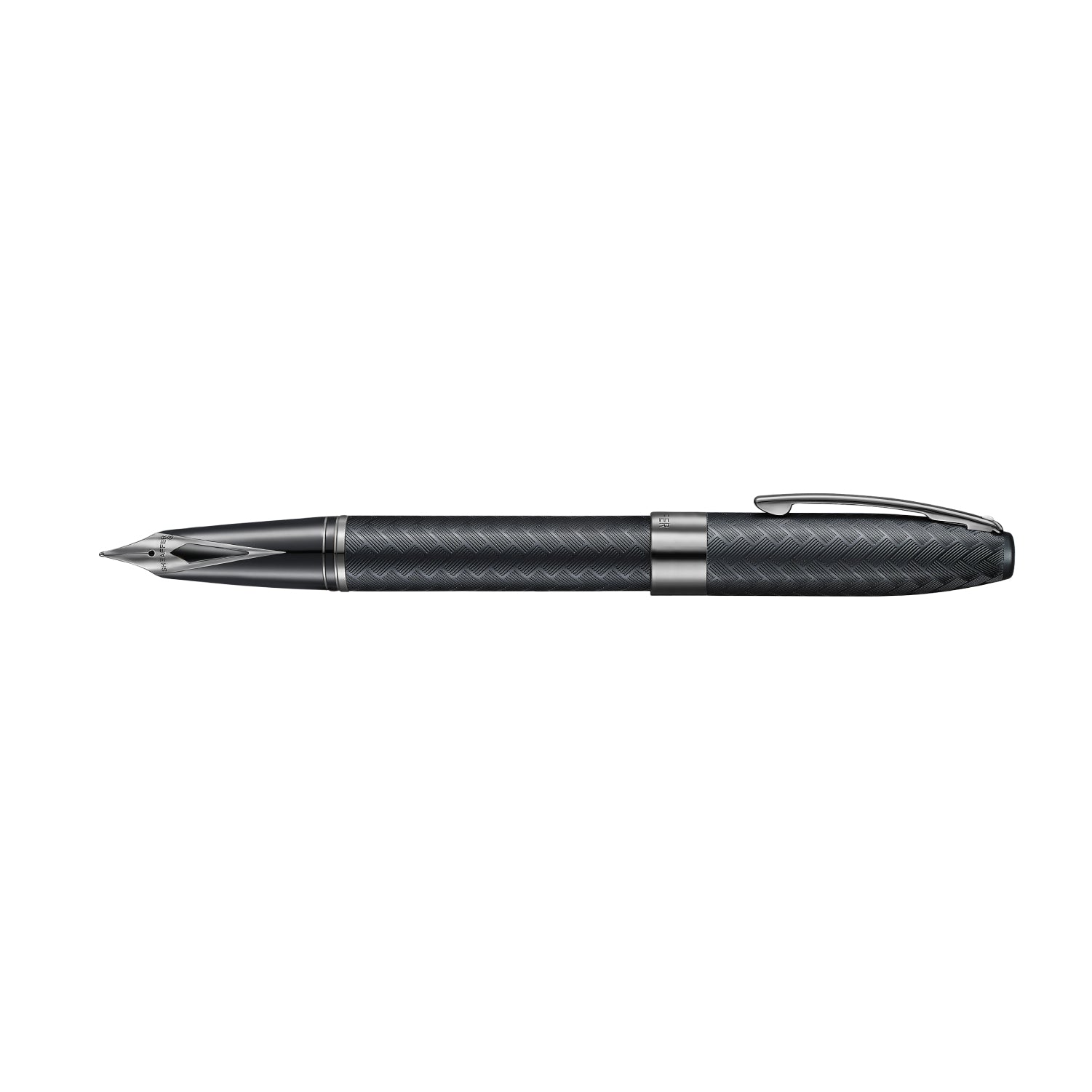 Sheaffer Legacy Chevron 9066 Matte Black Fountain Pen with PVD Gunmetal Inlaid Nib and Trims