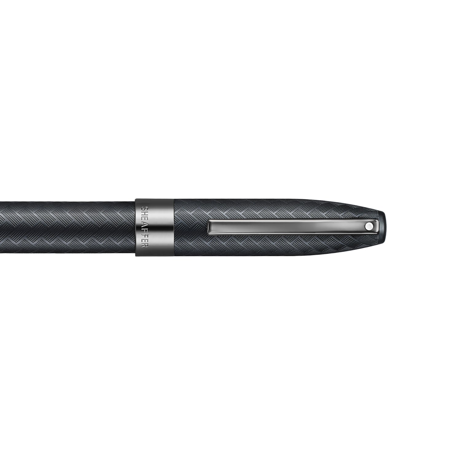 Sheaffer Legacy Chevron 9066 Matte Black Fountain Pen with PVD Gunmetal Inlaid Nib and Trims
