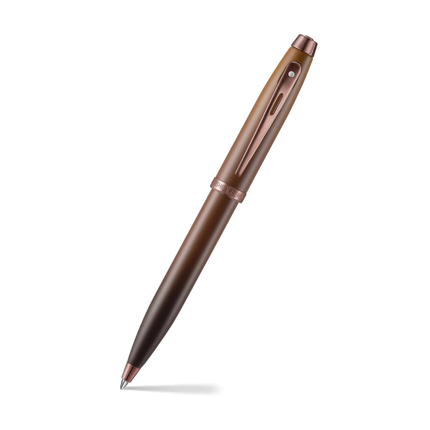 Sheaffer 100 G9374 Coffee Edition Ballpoint Pen with Leather Single Pen Pouch Gift Set