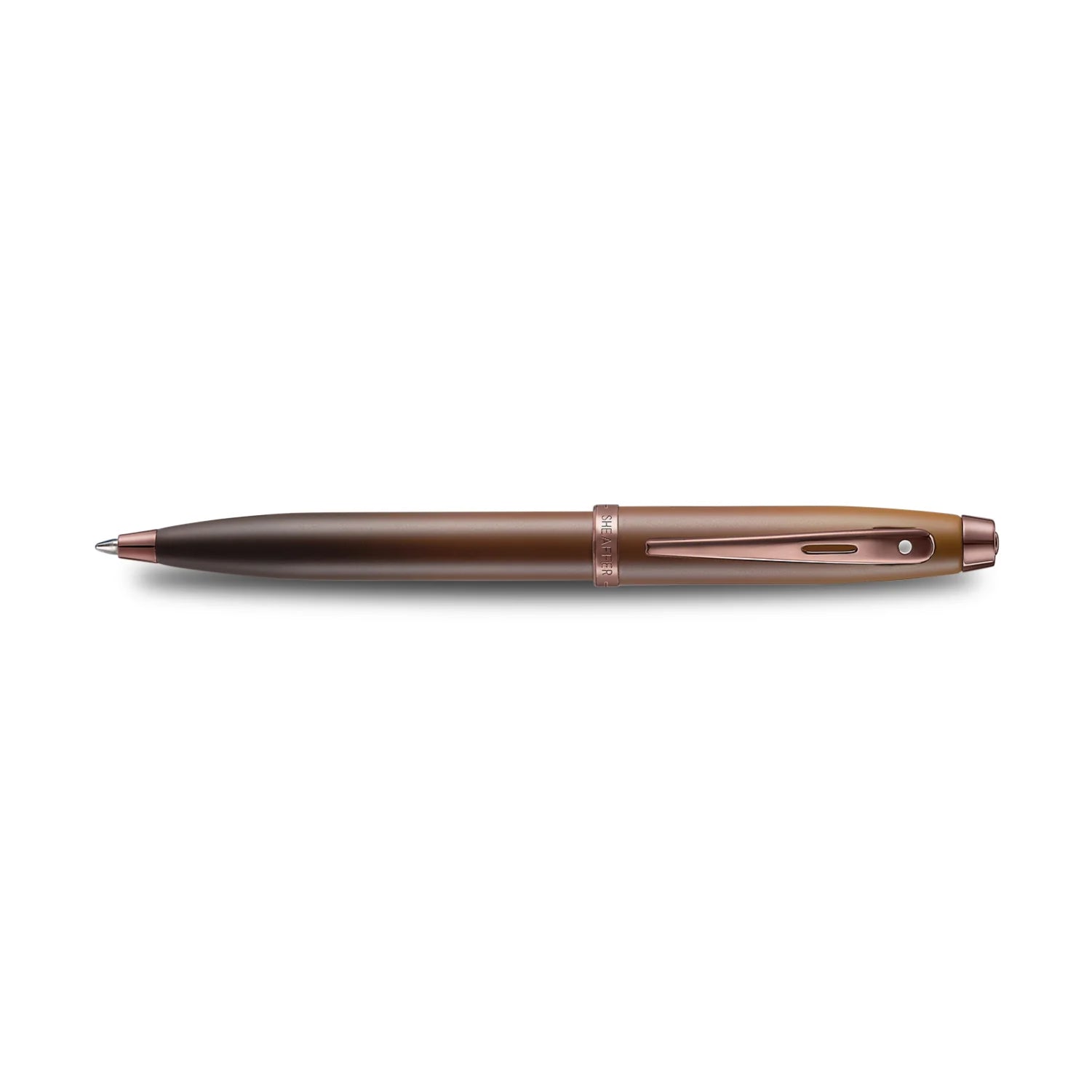Sheaffer 100 G9374 Coffee Edition Ballpoint Pen with Leather Single Pen Pouch Gift Set