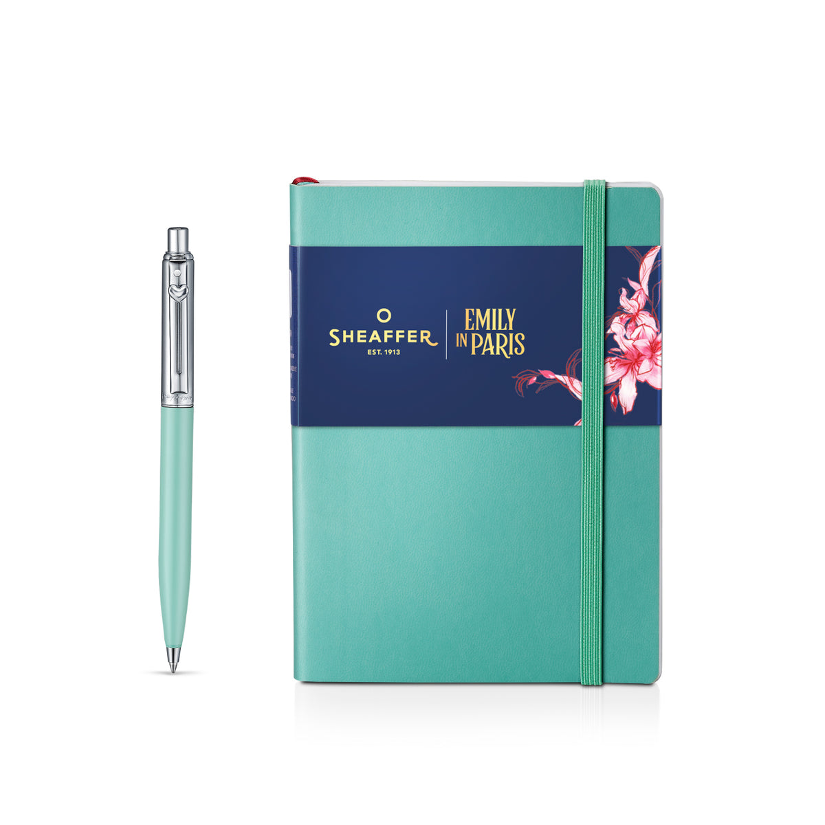 Sheaffer Gift Set Sentinel E321 Emily in Paris Green Matte Finish Ballpoint Pen with Soft Bound Notebook