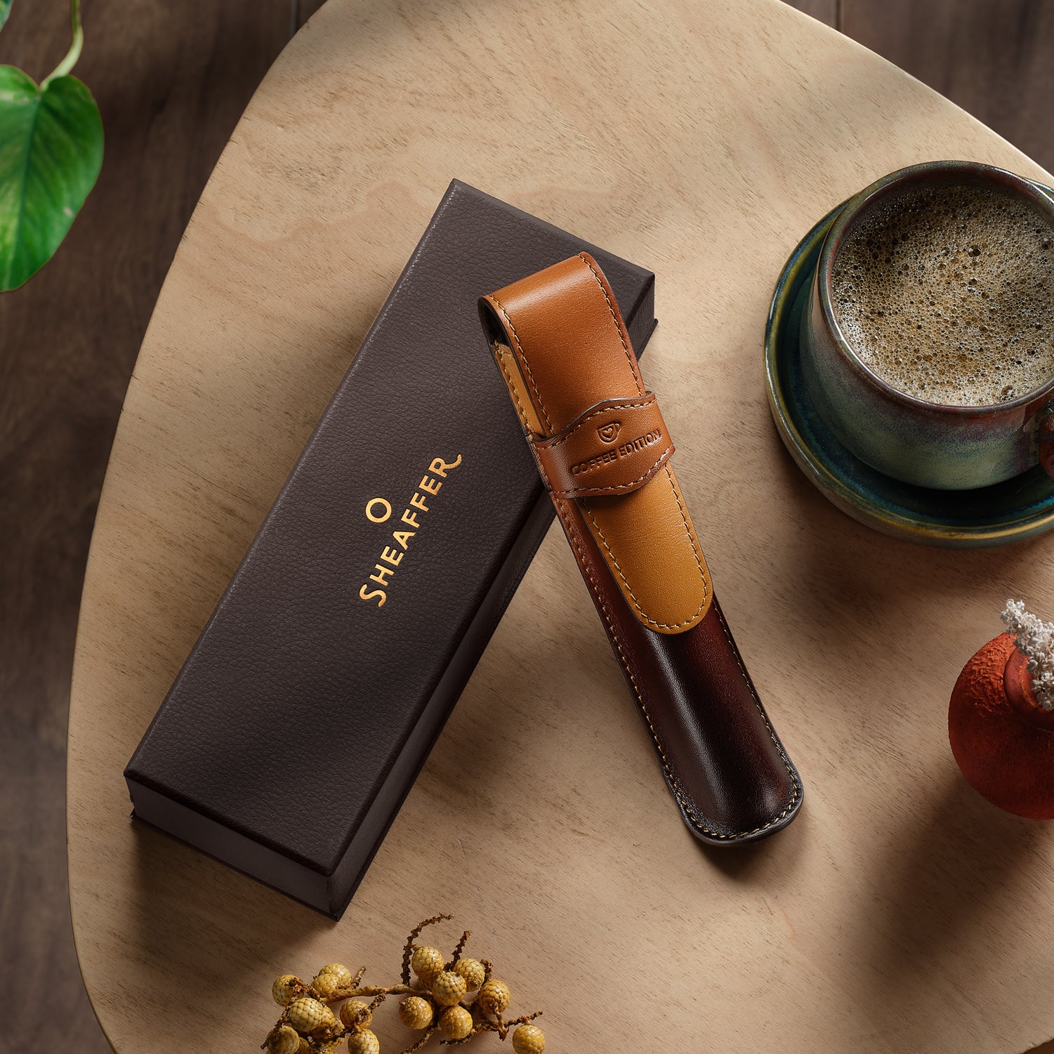 Sheaffer Coffee Edition Leather Single Pen Pouch