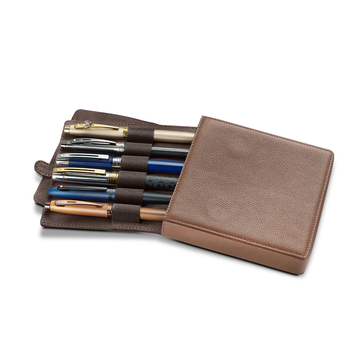 Sheaffer Tan Leather 6 Pen case