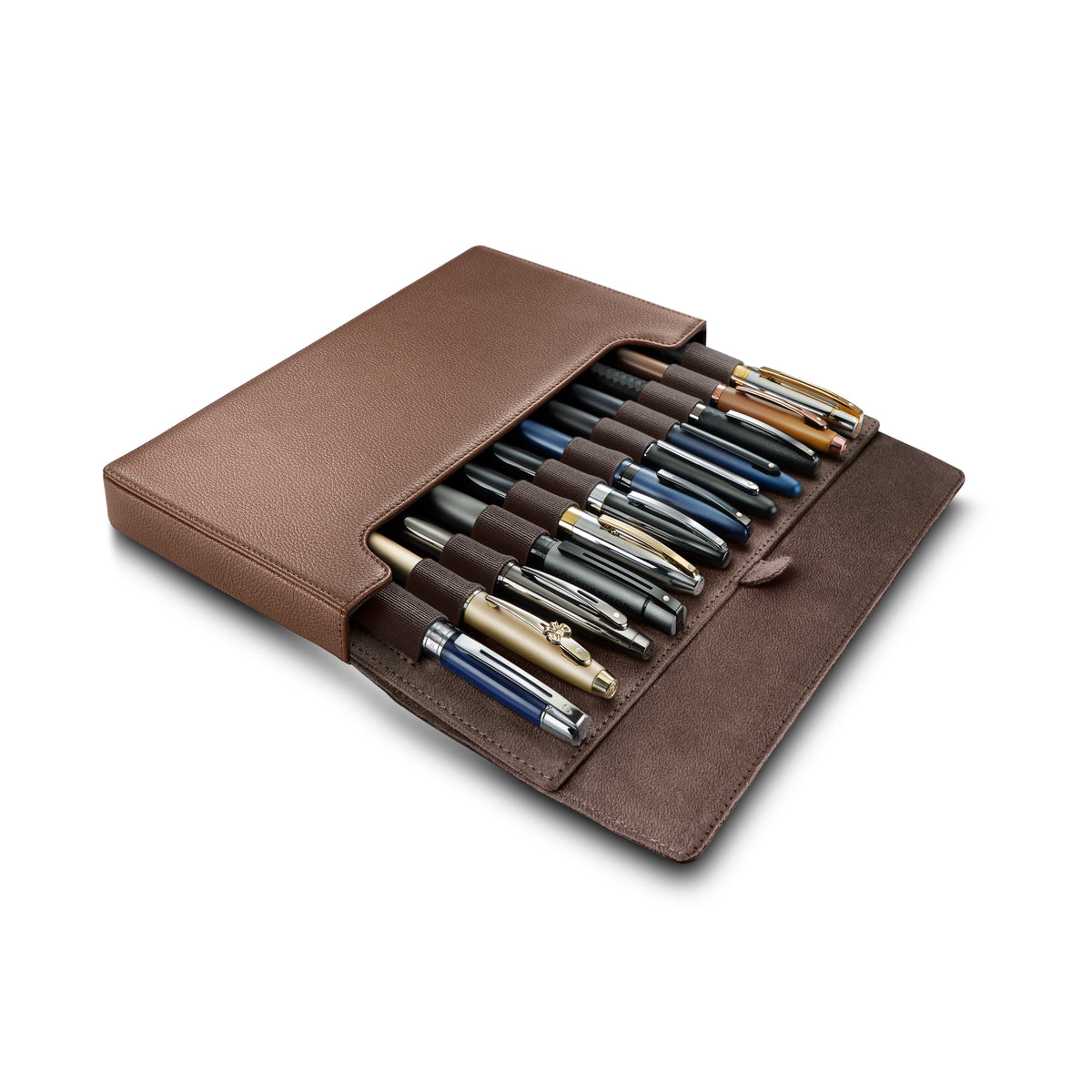 Sheaffer Tan Leather 12 Pen case