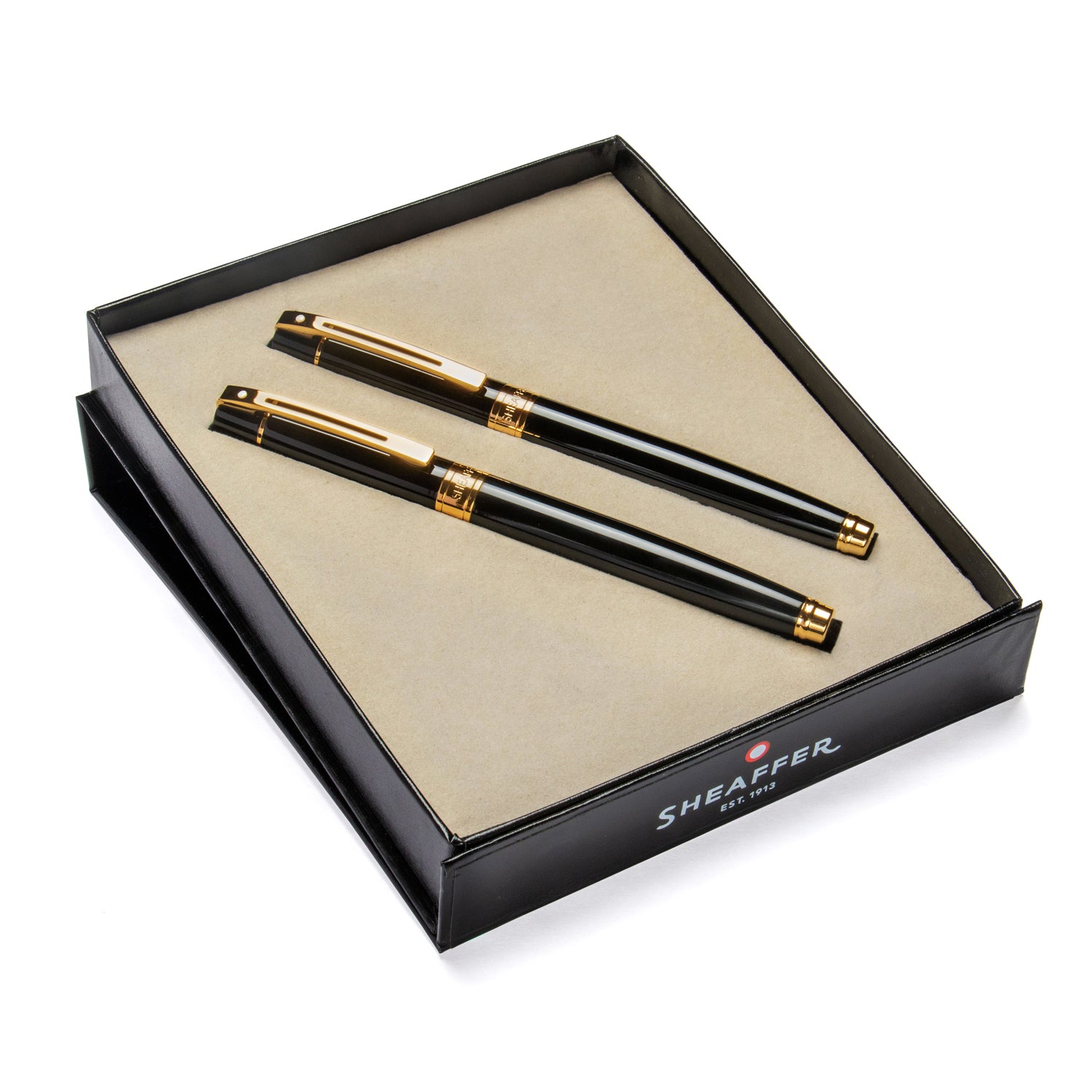 Sheaffer® Gift Set ft. Glossy Black S300 9325 with Gold Tone Trim as Set of 2 pens -  Rollerball Pen & Fountain pen (M)