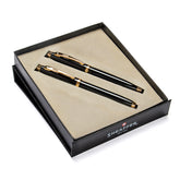 Sheaffer® Gift Set ft. Glossy Black S100 9322 with Gold Tone Trim as Set of 2 pens -  Ballpoint Pen & Rollerball pen