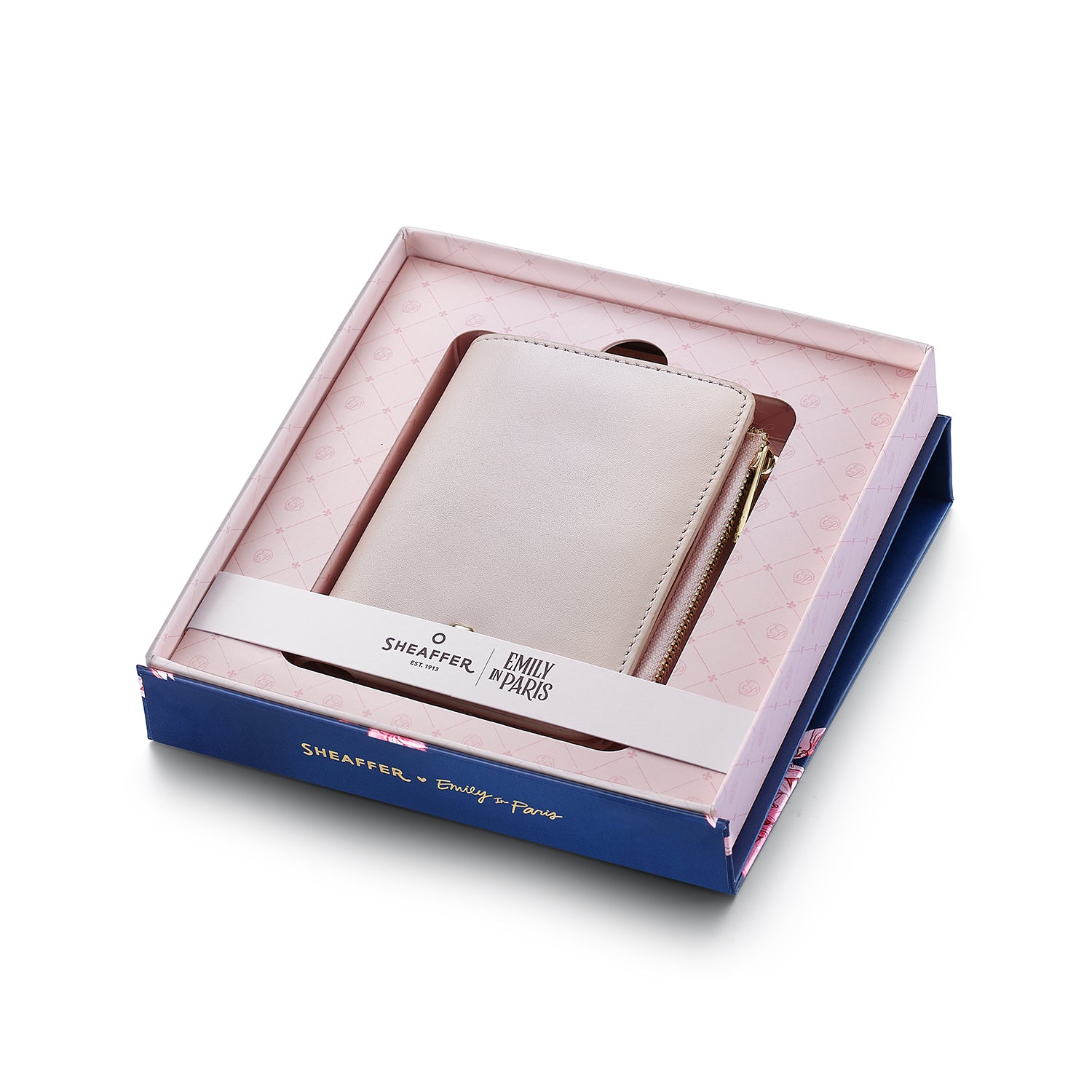 Sheaffer Emily in Paris Full-Grain Leather Zipped Bifold Coin Wallet with Heart-Shaped Emblem - Pink