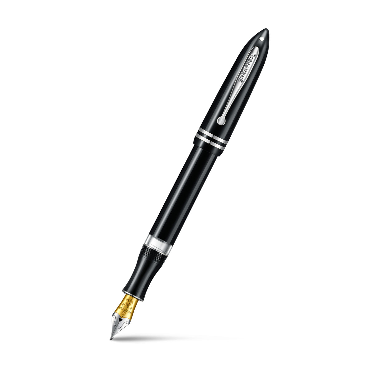 PEN SHEAFFER BALANCE III E892 GLOSSY BLACK AND CHROME TRIMS FP FINE