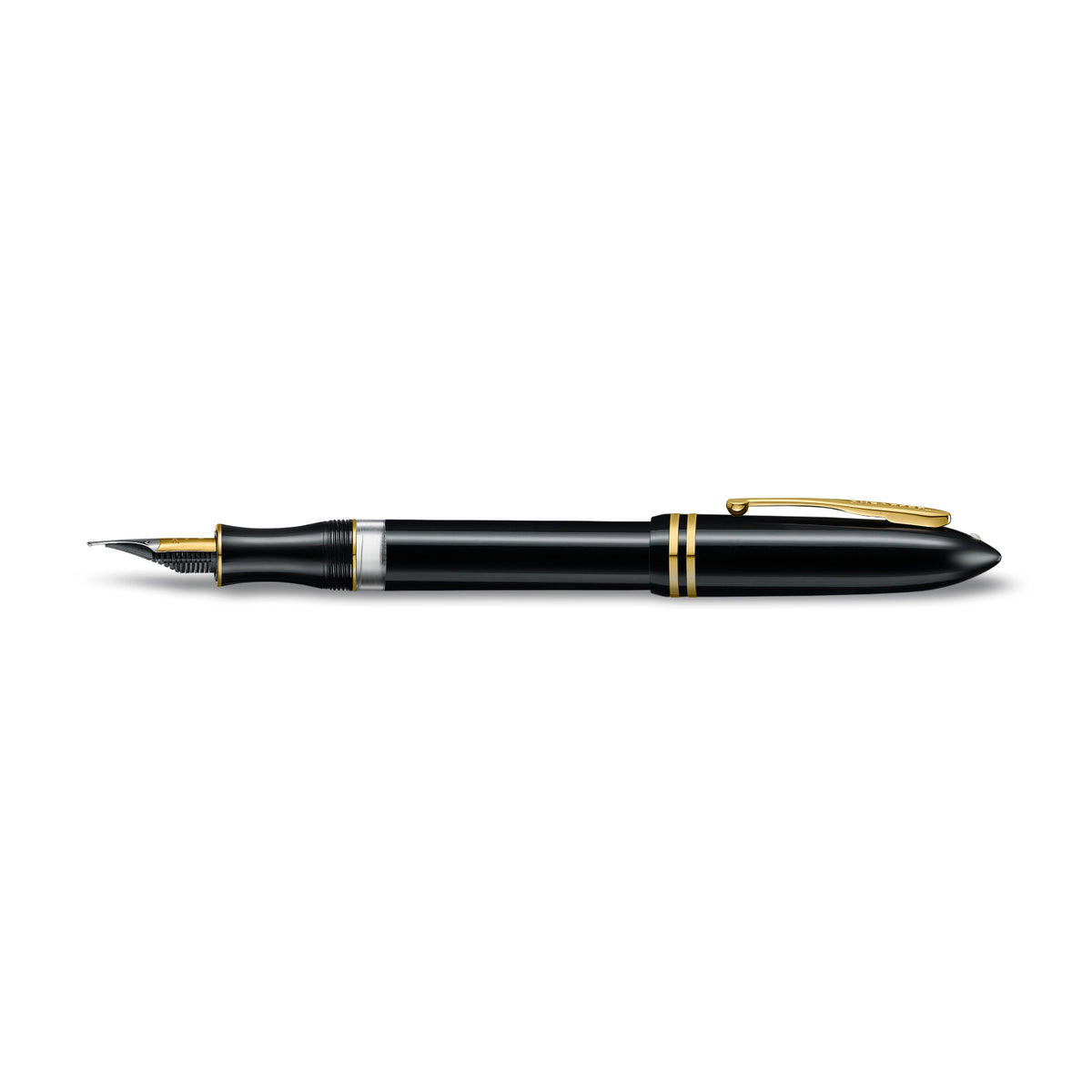 PEN SHEAFFER BALANCE III E893 GLOSSY BLACK AND GOLD TRIMS FP EXTRA FINE