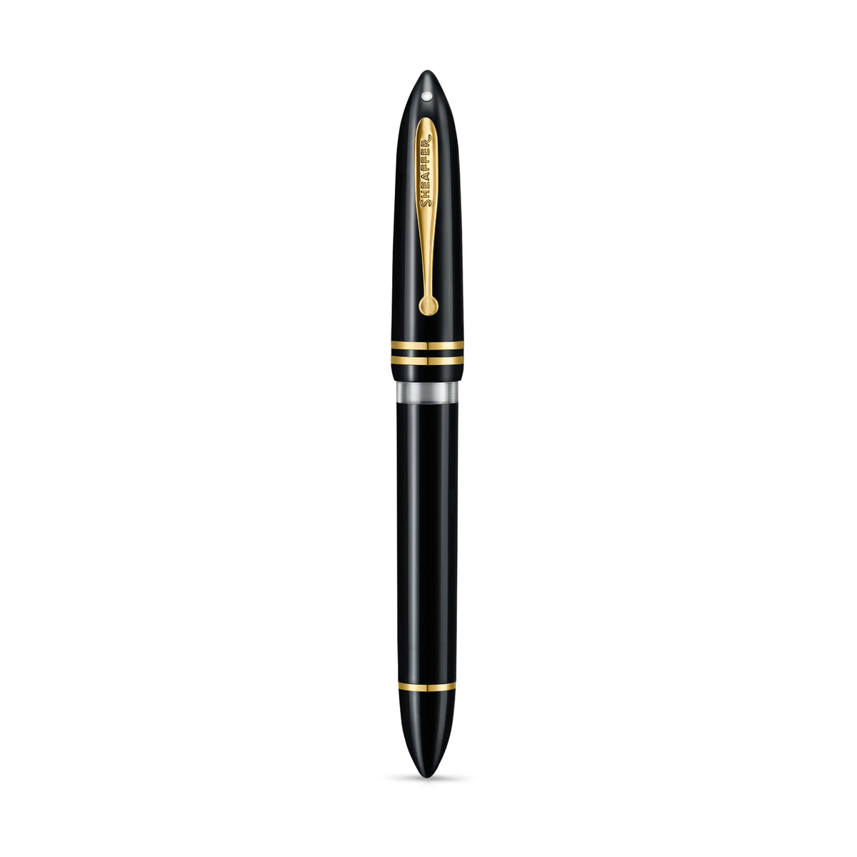 PEN SHEAFFER BALANCE III E893 GLOSSY BLACK AND GOLD TRIMS FP MEDIUM