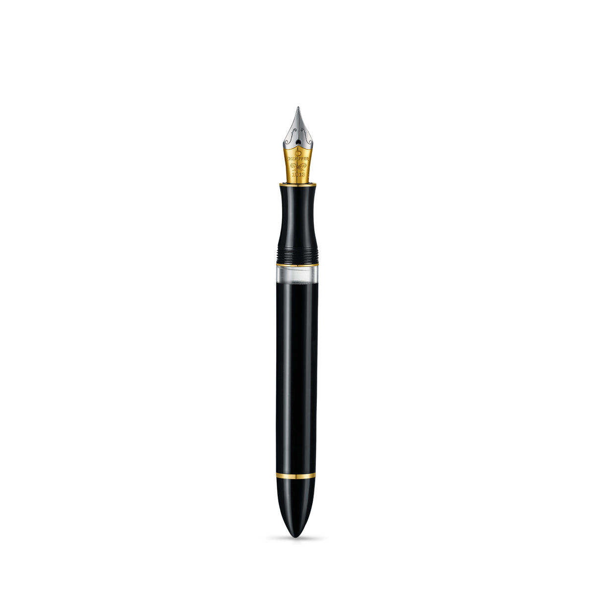 PEN SHEAFFER BALANCE III E893 GLOSSY BLACK AND GOLD TRIMS FP MEDIUM