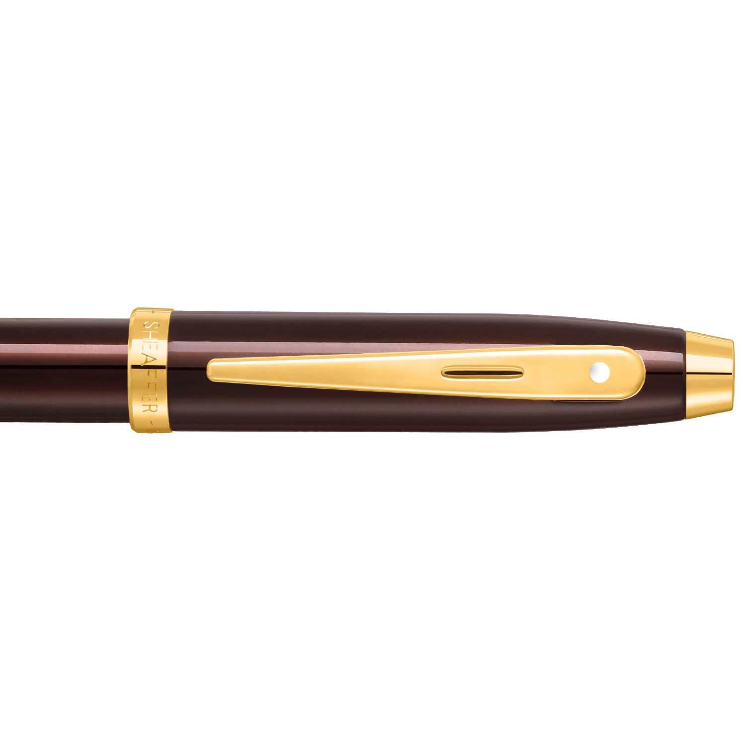 Sheaffer® 100 9370 Glossy Coffee Brown Fountain Pen With PVD Gold-Tone Trim - Medium