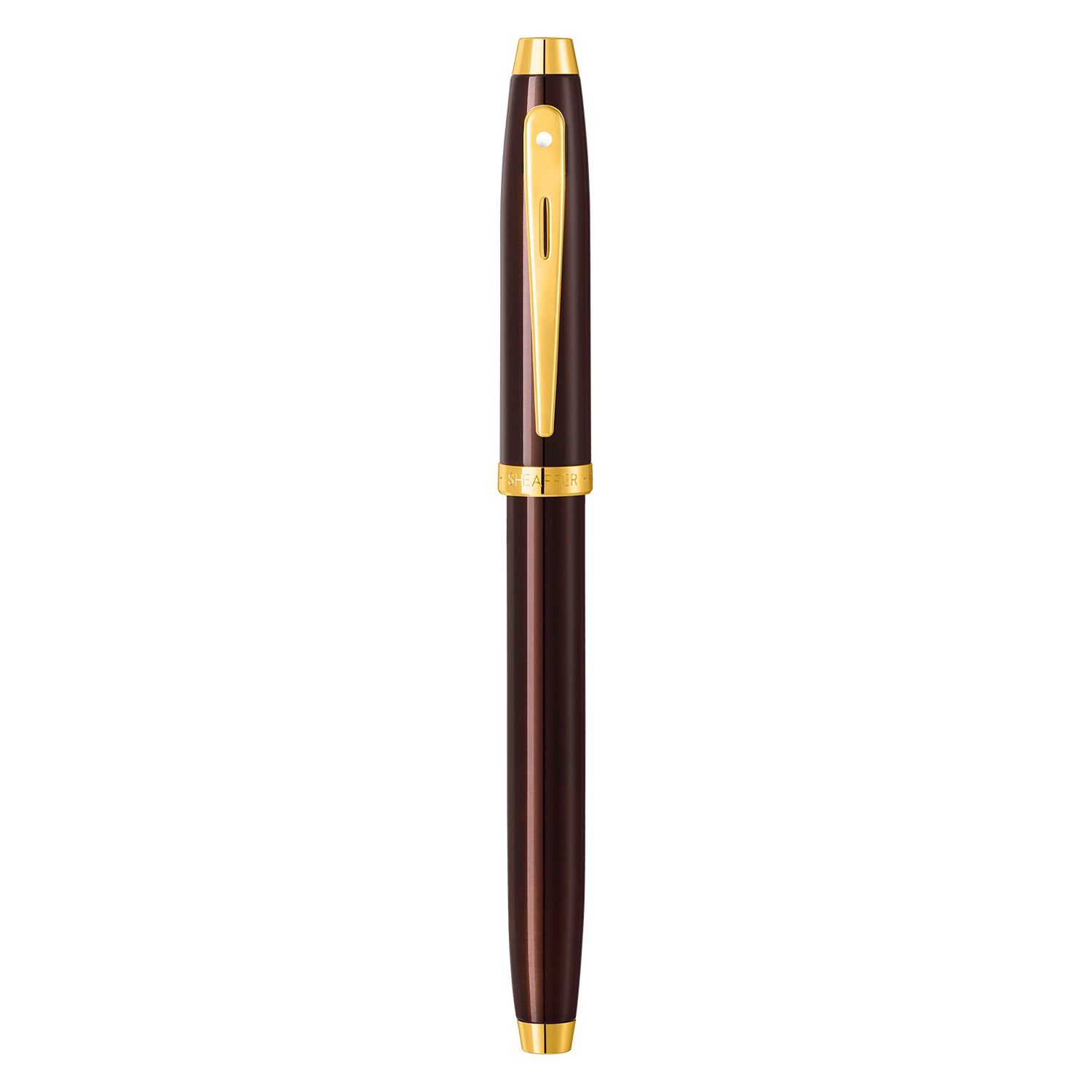 Sheaffer® 100 9370 Glossy Coffee Brown Fountain Pen With PVD Gold-Tone Trim - Medium