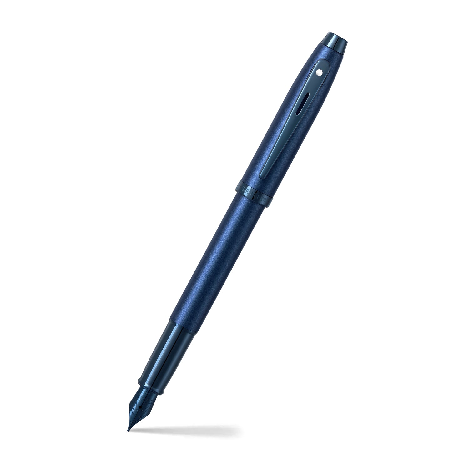 Sheaffer® 100 9371 Satin Blue Fountain Pen With PVD Blue Trim