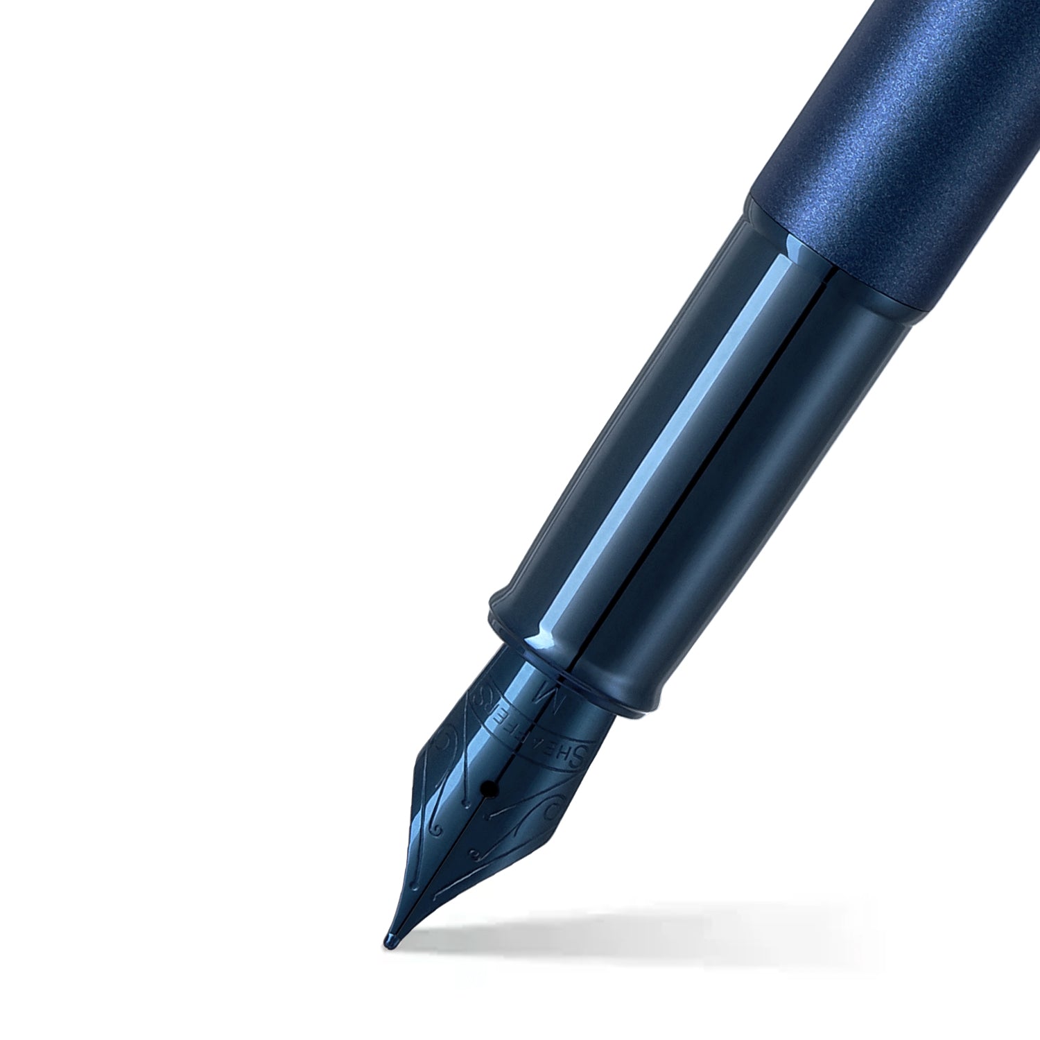 Sheaffer® 100 9371 Satin Blue Fountain Pen With PVD Blue Trim