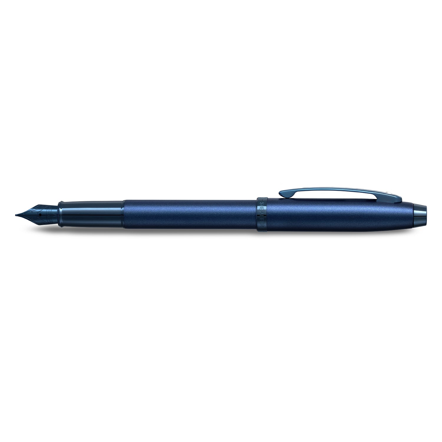 Sheaffer® 100 9371 Satin Blue Fountain Pen With PVD Blue Trim