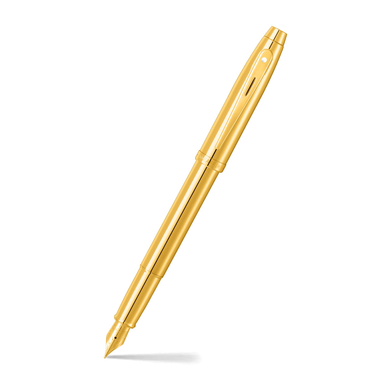 Sheaffer® 100 9372 Glossy PVD Gold Fountain Pen With PVD Gold Trim