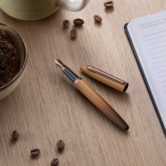 Sheaffer VFM 9428 Coffee Edition Matt Brown with Regal Brown PVD Trims Fountain Pen - Image 4