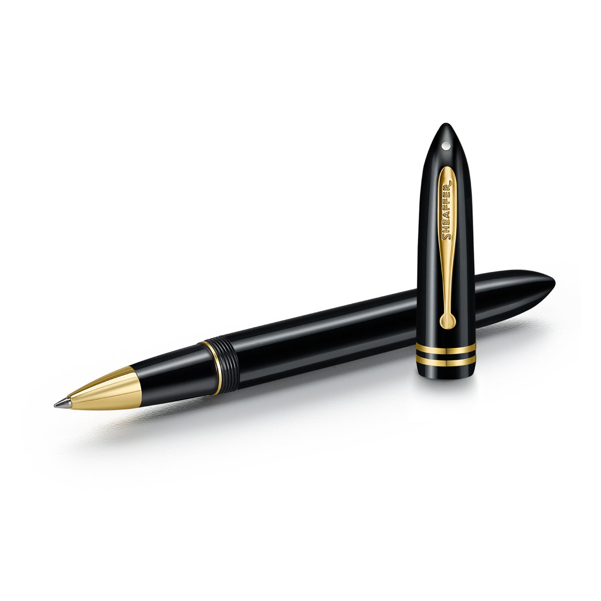PEN SHEAFFER BALANCE III E893 GLOSSY BLACK AND GOLD TRIMS RB