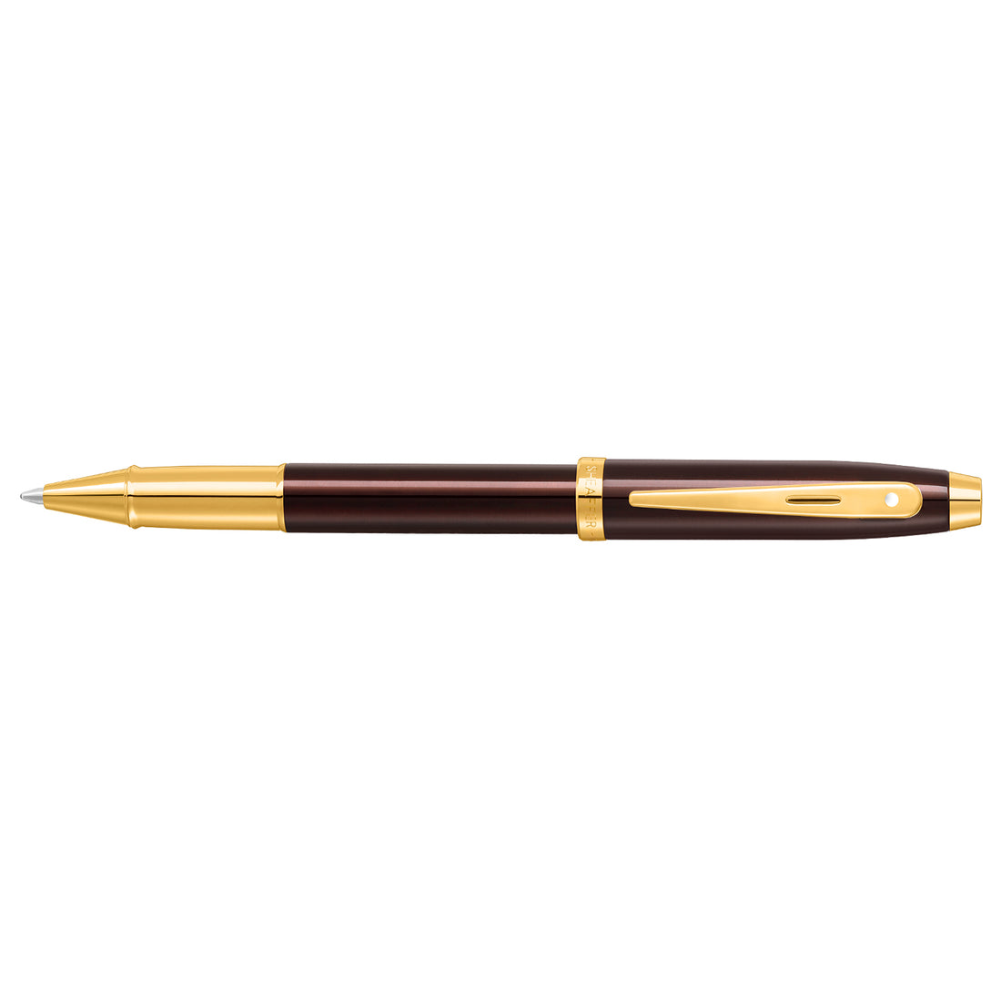Sheaffer 100 Coffee Brown With PVD Gold Trim - Rollerball – Fountain Pen Hospital