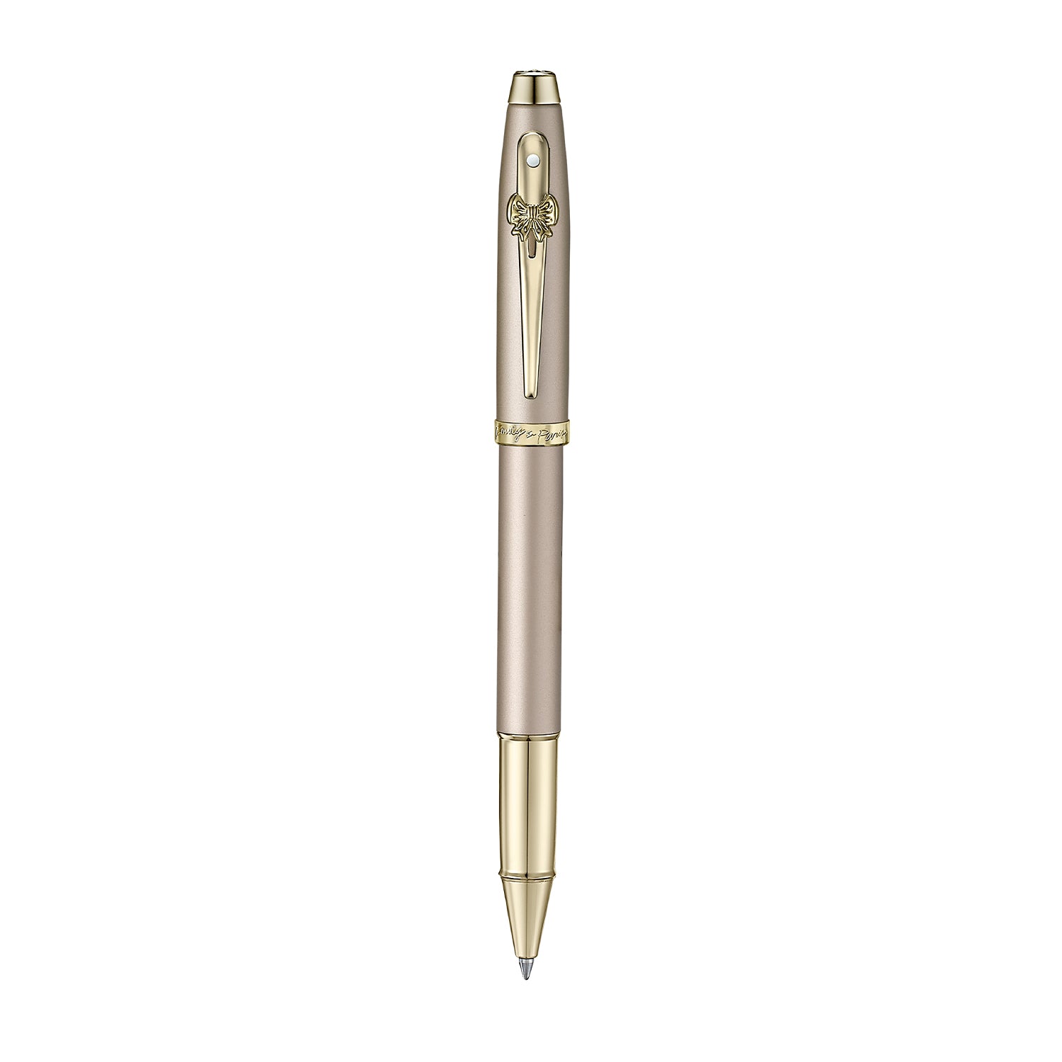 Sheaffer 100 Emily in Paris 9377 Champagne Gold Rollerball Pen with Champagne Gold Trims and Bow-Shaped Clip Emblem